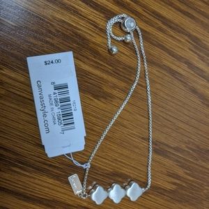 NWT Canvas Jewelry Clover Charm Bolo Bracelet